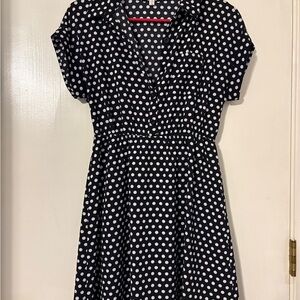Monteau Black and White Polka Dot Midi Dress
